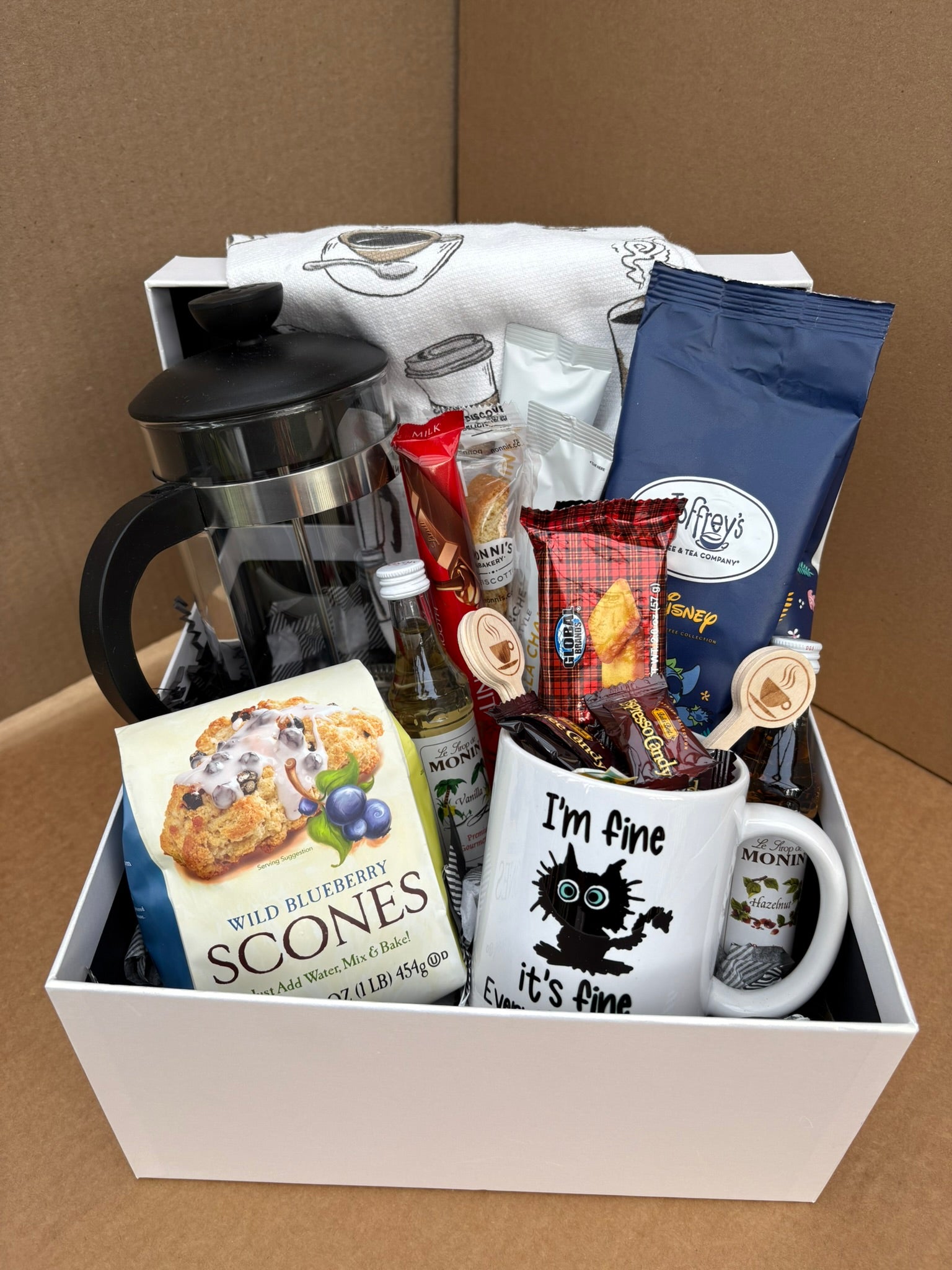 Cozy Coffee & Scones Gift Basket