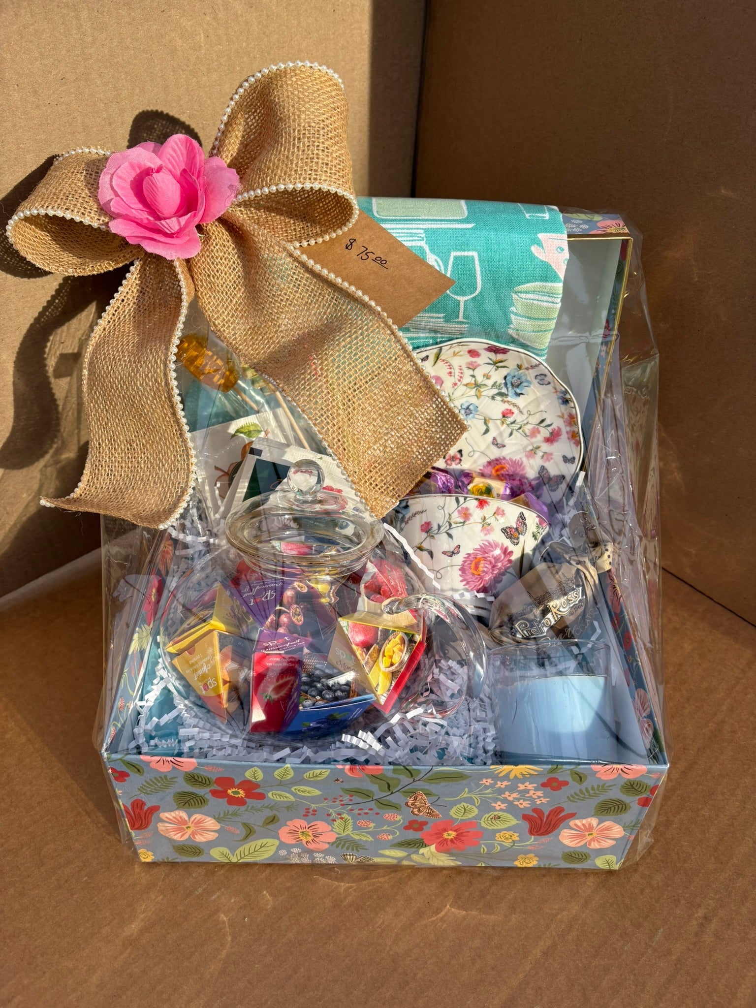 Tranquil Teal Tea Time Gift Basket