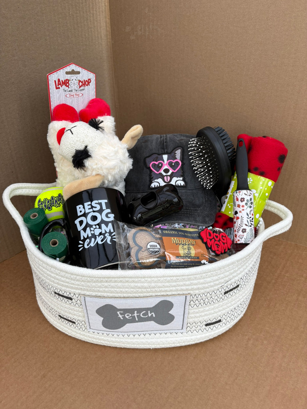 Dog Mom Essentials Gift Basket